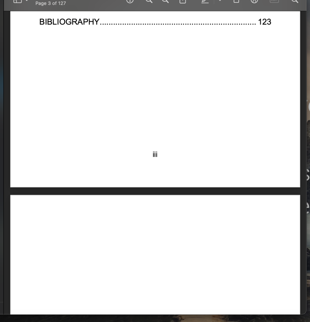 blank page after section break